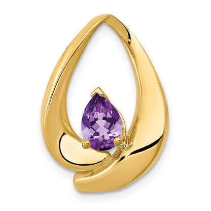 14k yellow gold 7x5mm pear amethyst slide pm5238 am y
