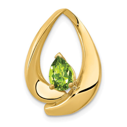 14k yellow gold 7x5mm pear peridot slide pm5238 pe y