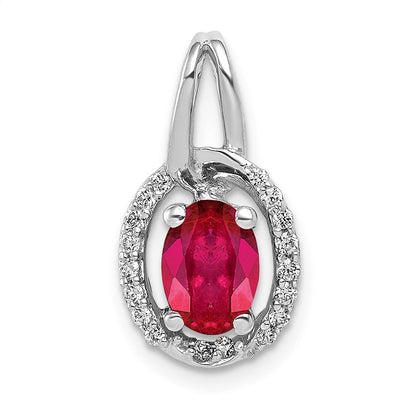 14k white gold real diamond and 86 ruby oval halo pendant pm5261 ru 013 wa