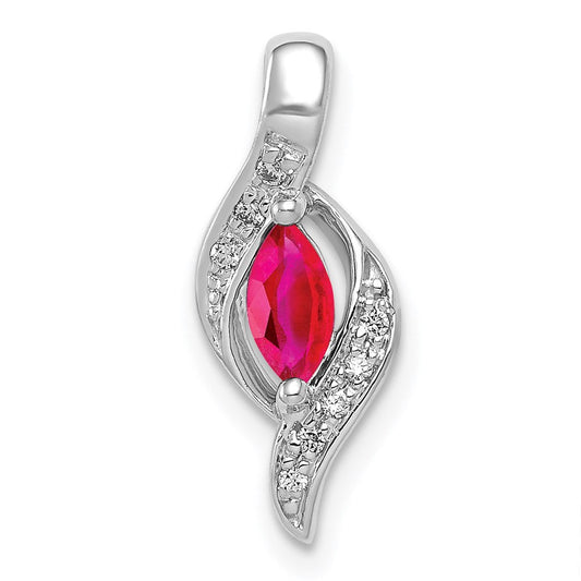 14k white gold real diamond and marquise 25 ruby pendant pm5265 ru 004 wa
