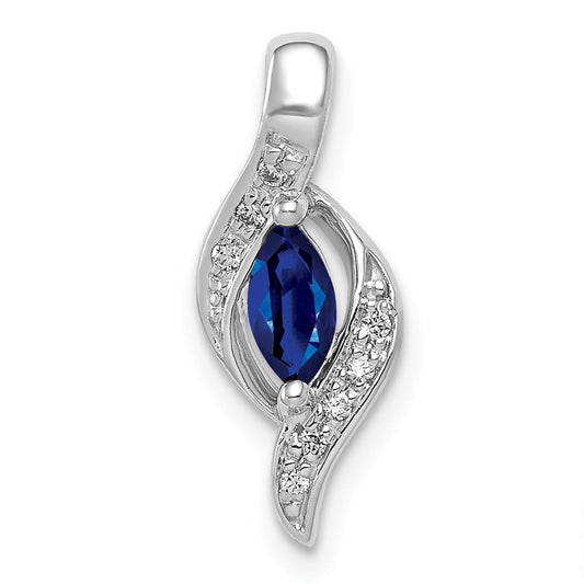 10k white gold real diamond and marquise 29 sapphire pendant pm5265 sa 004 1wa