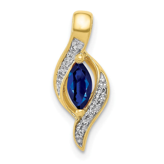 10k yellow gold real diamond and marquise 29 sapphire pendant pm5265 sa 004 1ya