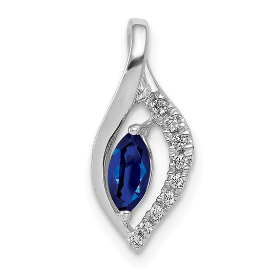 14k white gold real diamond and 37 marquise sapphire pendant pm5267 sa 005 wa