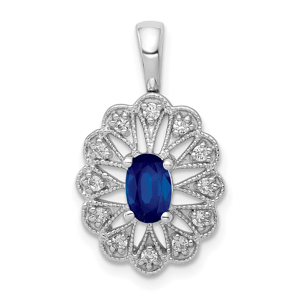 14k white gold fancy real diamond and 57 sapphire pendant pm5279 sa 016 wa