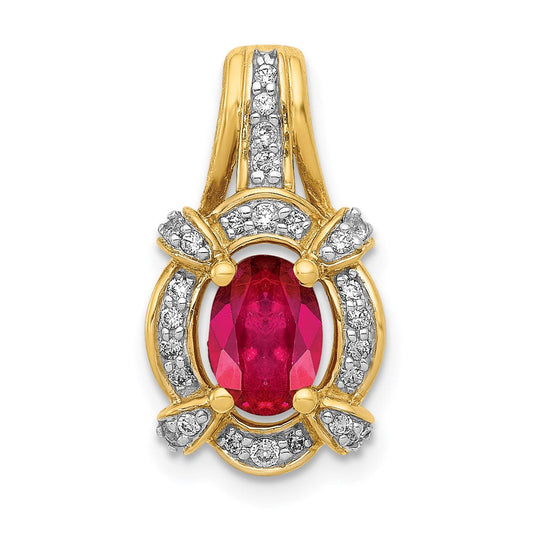 14k yellow gold 1 5ct real diamond and 1 10 ruby pendant pm5284 ru 020 ya