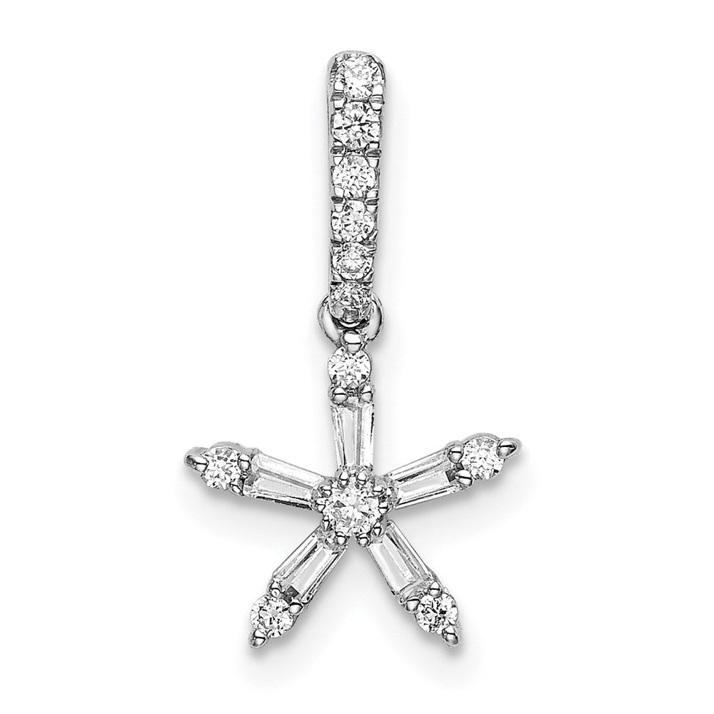 14k white gold real diamond star pendant pm6615 016 wa