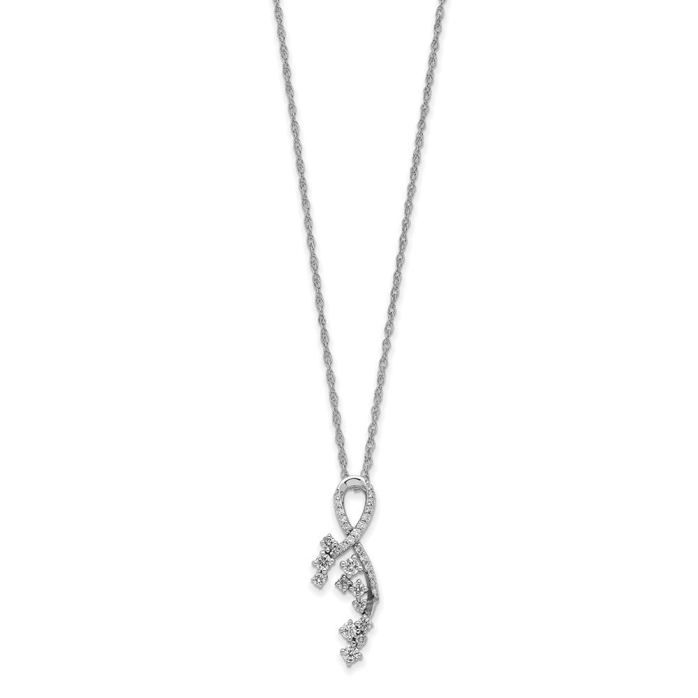 14k white gold fancy florina real diamond chain slide necklace pm6790 033 wa