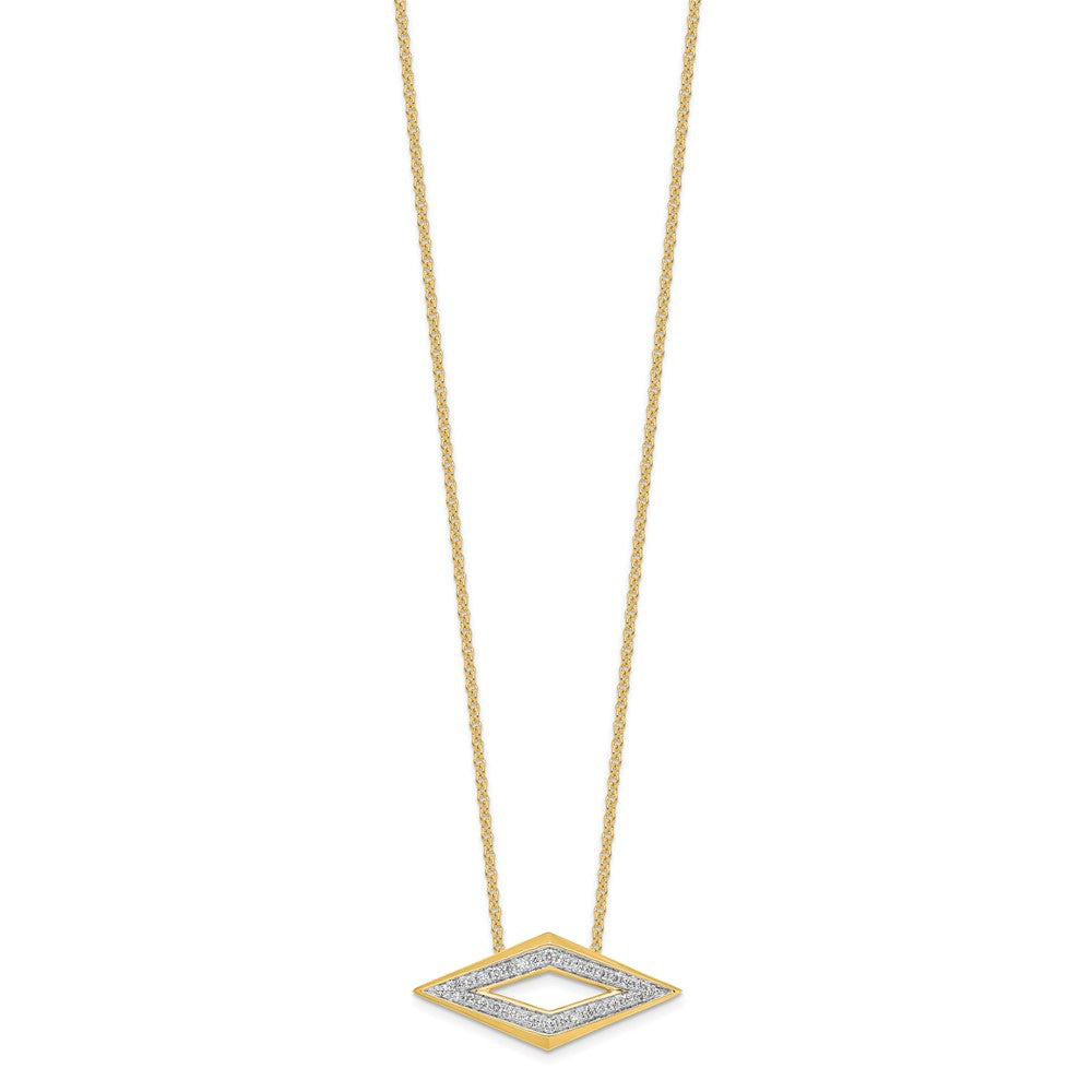 14k yellow gold polished fancy real diamond 18in necklace pm6821 019 ya