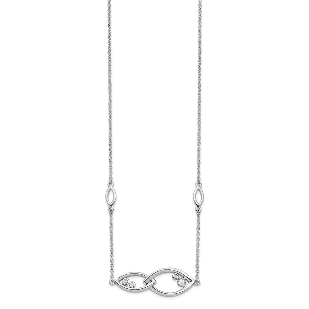 14k white gold fancy real diamond 18in necklace pm6828 005 wa