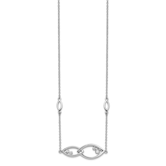 14k white gold fancy real diamond 18in necklace pm6828 005 wa