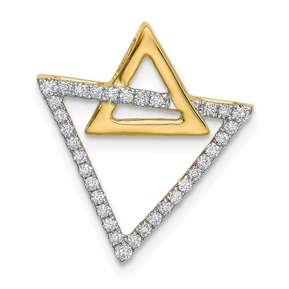 14k yellow gold polished double triangle real diamond chain slide pm6836 020 ya