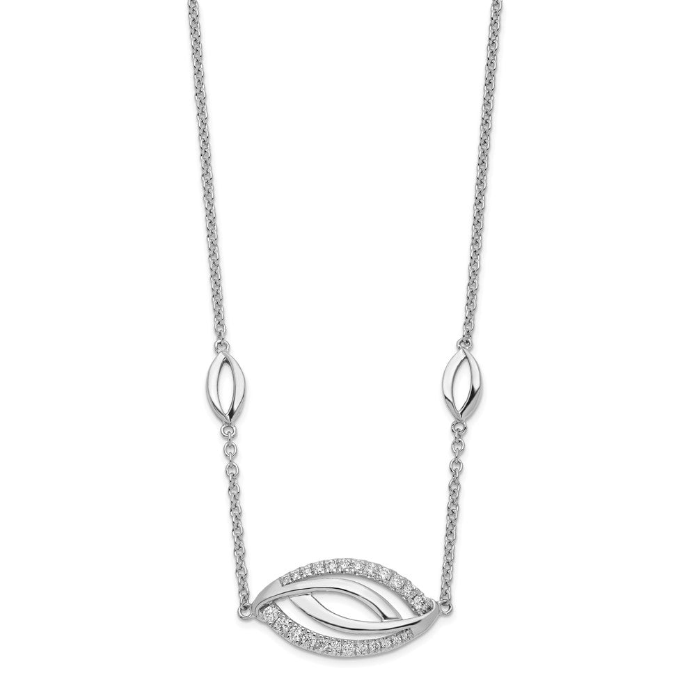 14k white gold eye shape real diamond 18in necklace pm6893 025 wa