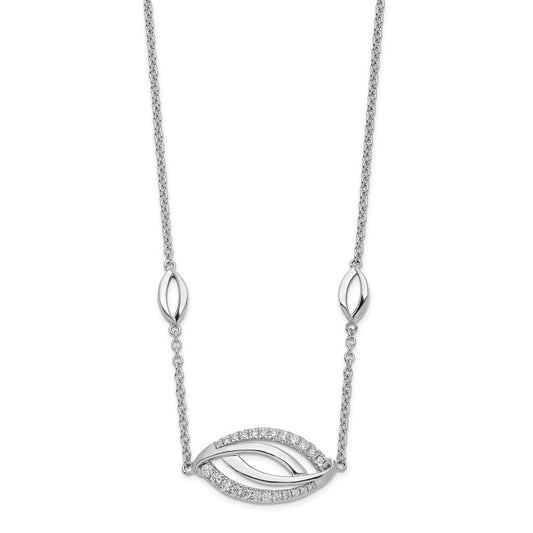 14k white gold eye shape real diamond 18in necklace pm6893 025 wa
