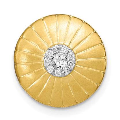 14k yellow gold satin real diamond flower chain slide pm6902 010 ya