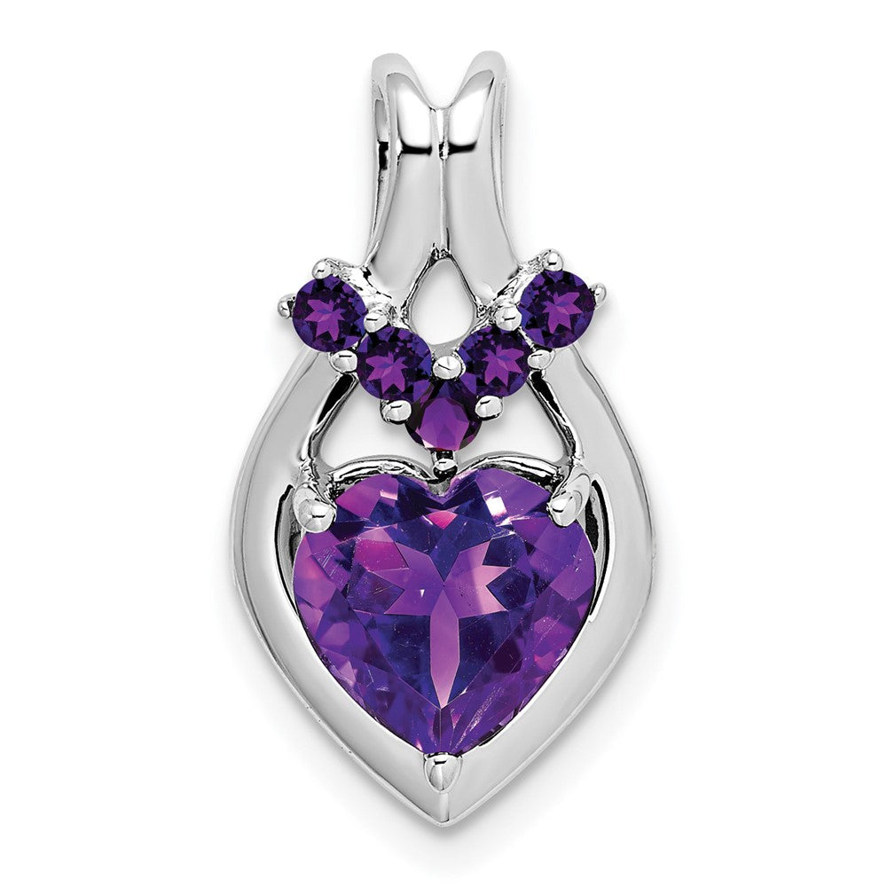 14k white gold amethyst heart pendant pm7014 am w