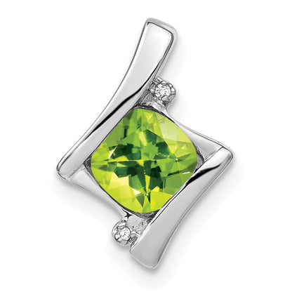 14k white gold peridot and real diamond pendant pm7033 pe 001 wa