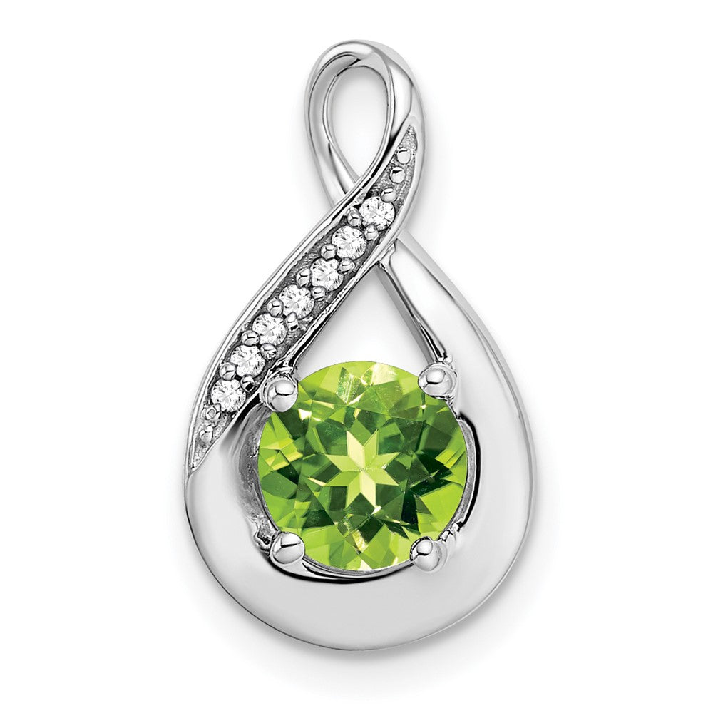 14k white gold peridot and real diamond pendant pm7056 pe 003 wa
