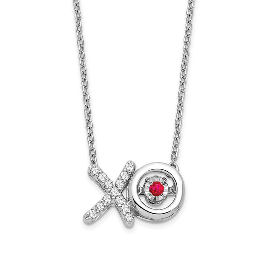 14k white gold ruby real diamond x and o vibrant gemstone necklace pm7121 ru 014 wa