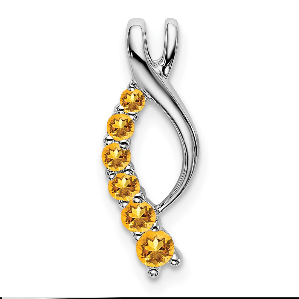 14k white gold citrine journey chain slide pm7144 ci w