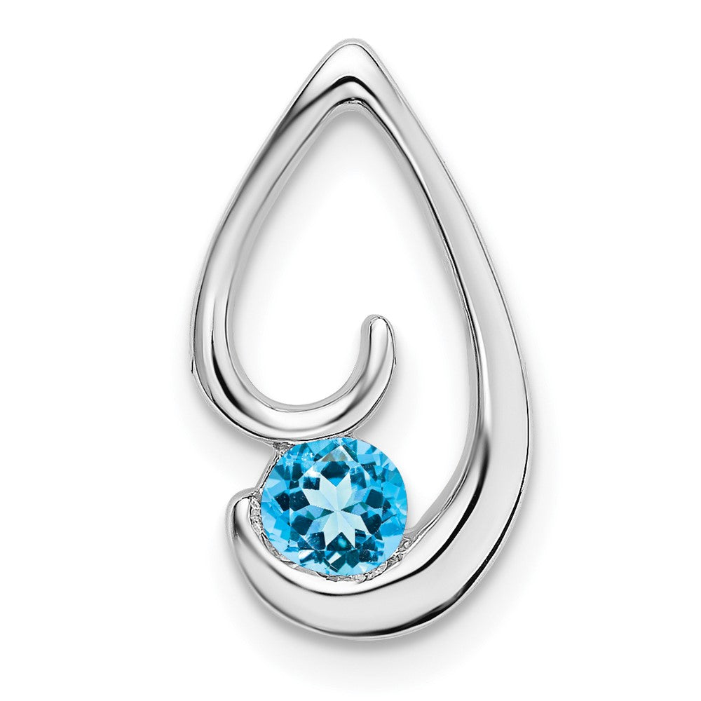 14k white gold blue topaz chain slide pm7145 bt w