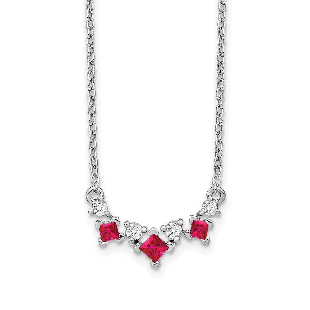 14k white gold ruby and real diamond 18 inch necklace pm7178 ru 012 wa