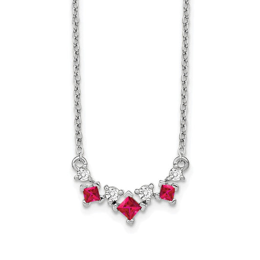 14k white gold ruby and real diamond 18 inch necklace pm7178 ru 012 wa
