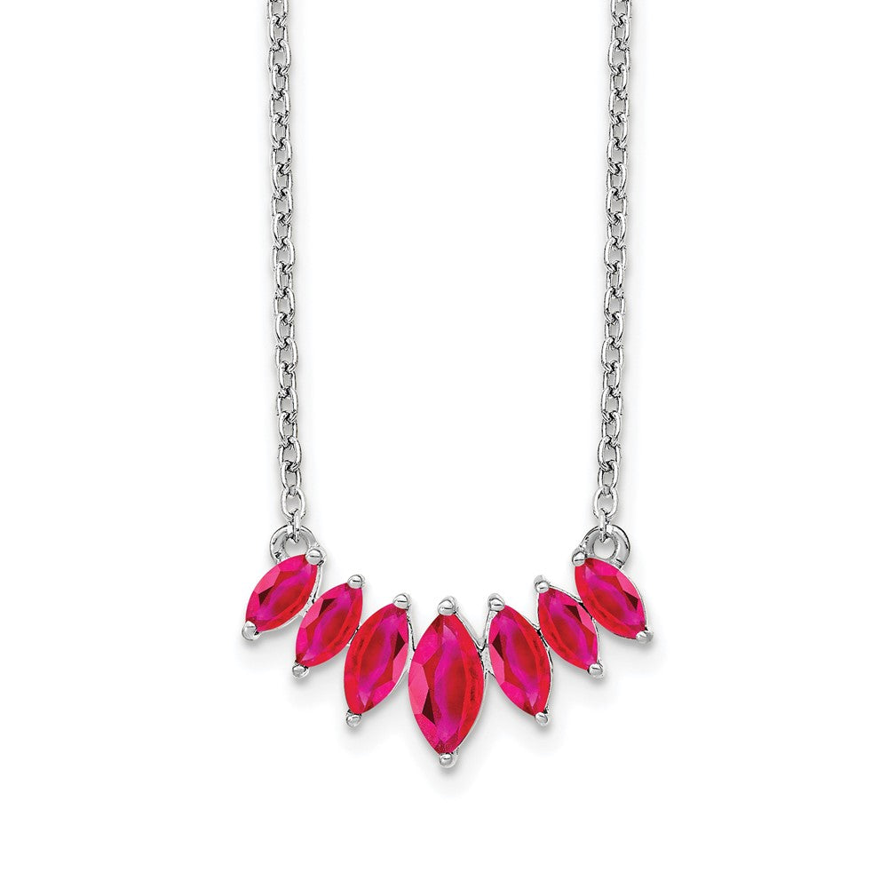 14k white gold marquise ruby 18 inch necklace pm7179 ru w