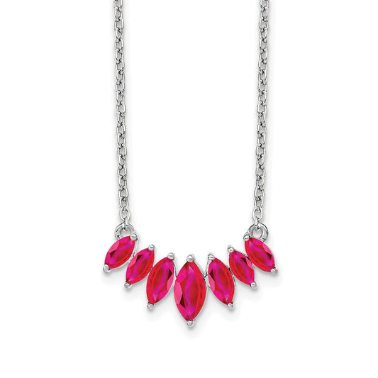 14k white gold marquise ruby 18 inch necklace pm7179 ru w