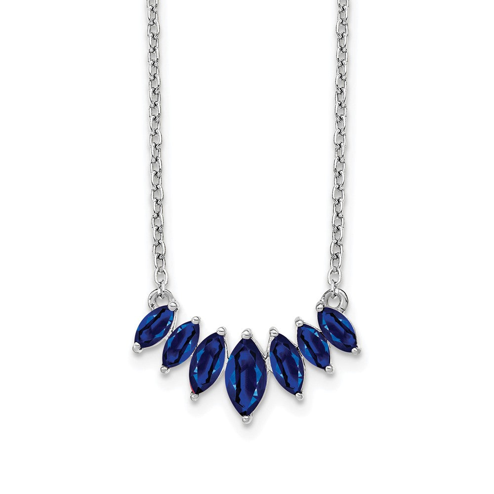14k white gold marquise sapphire 18 inch necklace pm7179 sa w