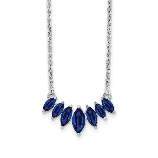 14k white gold marquise sapphire 18 inch necklace pm7179 sa w