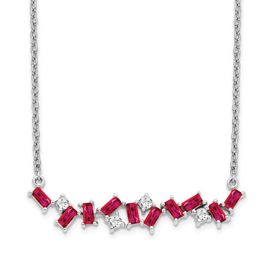 14k white gold ruby and real diamond 18 in bar necklace pm7180 ru 012 wa
