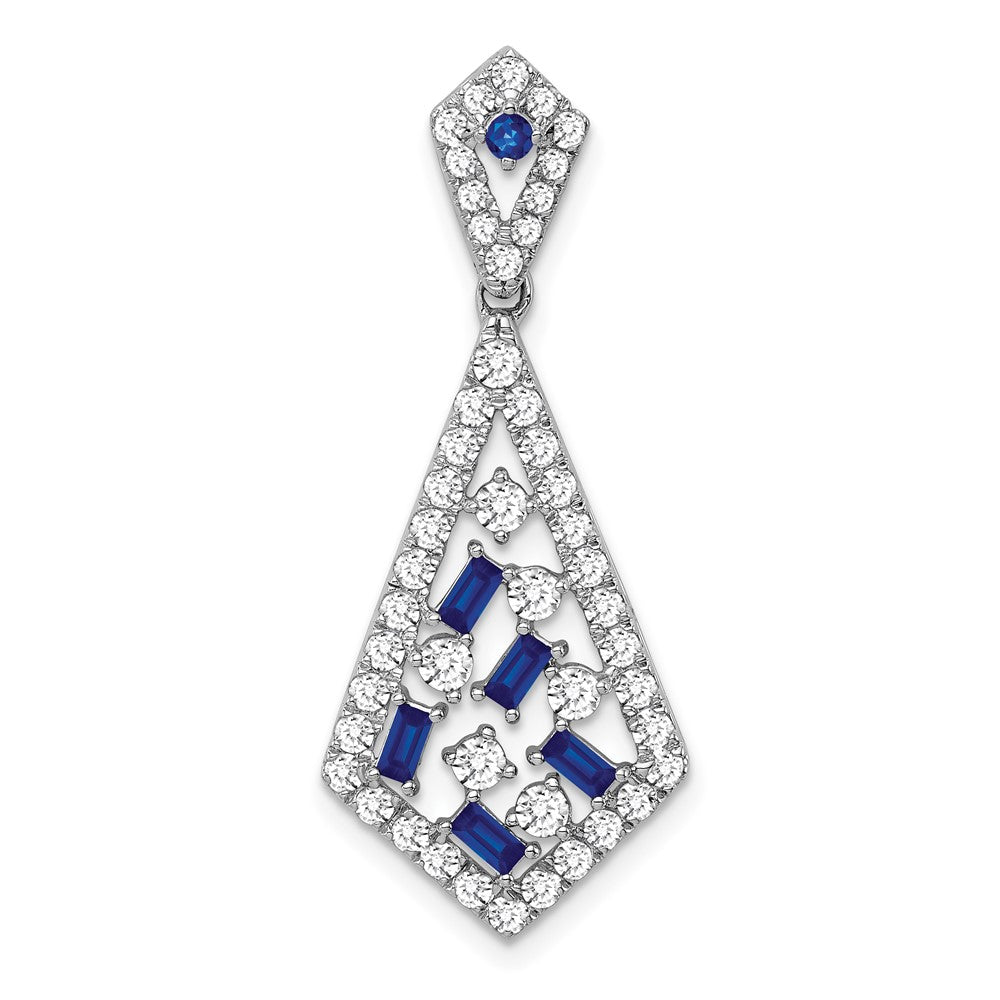 14k white gold sapphire and real diamond chain slide pm7194 sa 062 wa