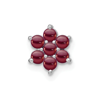 14k white gold garnet floral chain slide pm7199 ga w