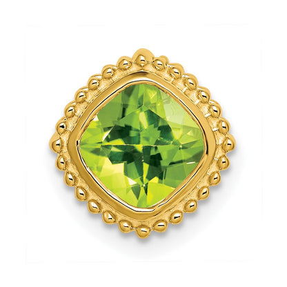 14k yellow gold cushion peridot chain slide pm7201 pe y