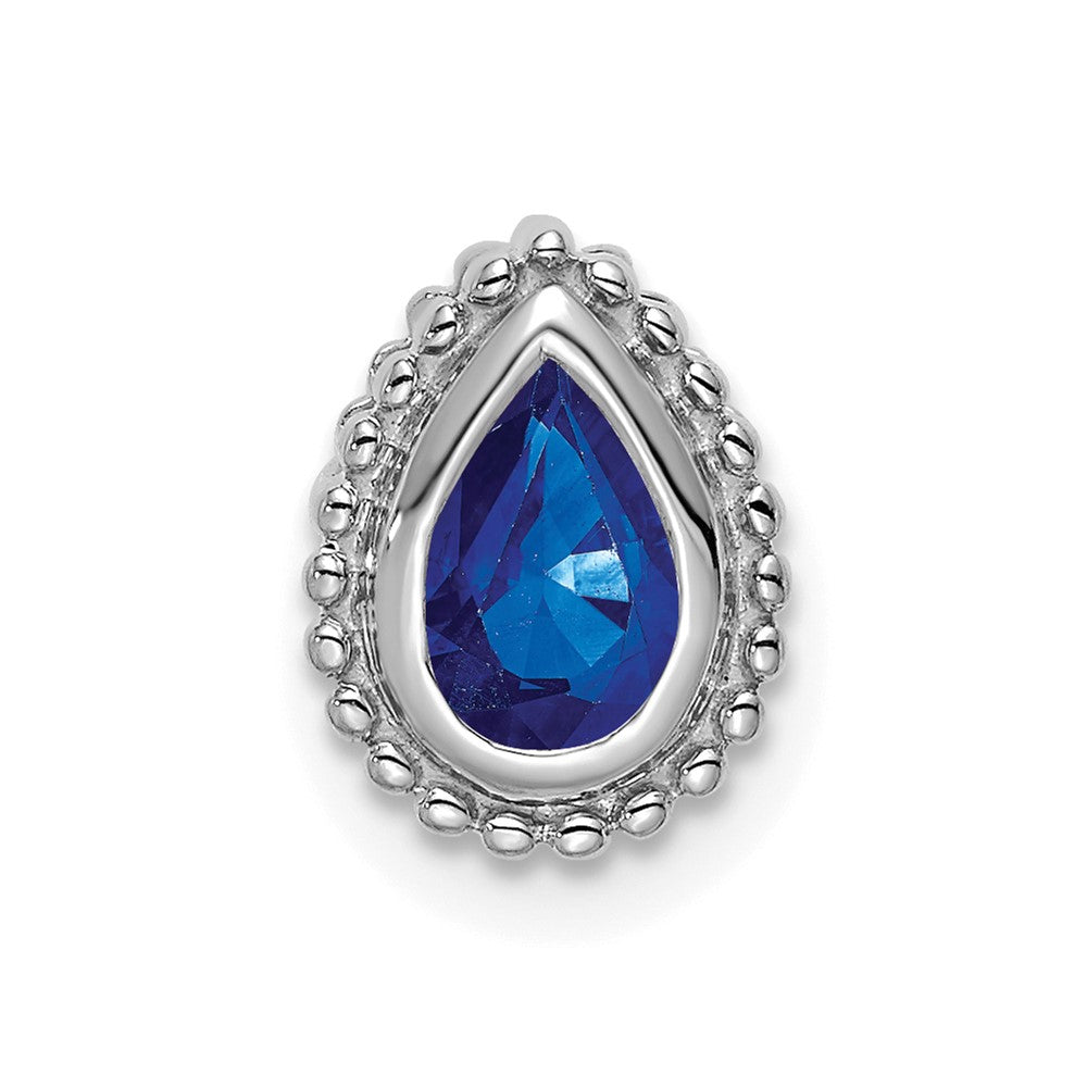 14k white gold pear sapphire chain slide pm7203 sa w