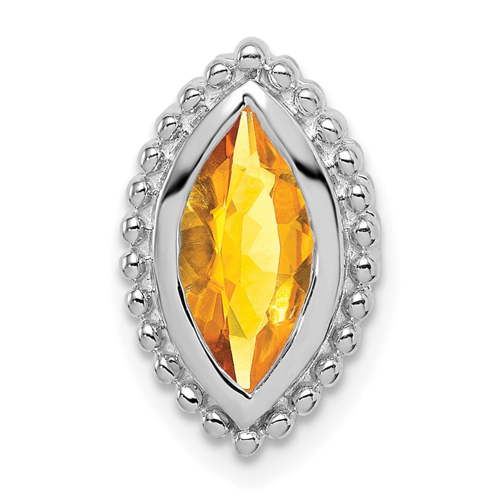 14k white gold marquise citrine chain slide pm7204 ci w