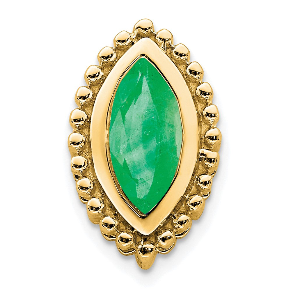 14k yellow gold marquise emerald chain slide pm7204 em y