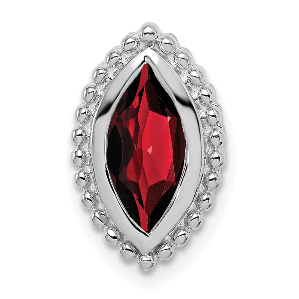 14k white gold marquise garnet chain slide pm7204 ga w