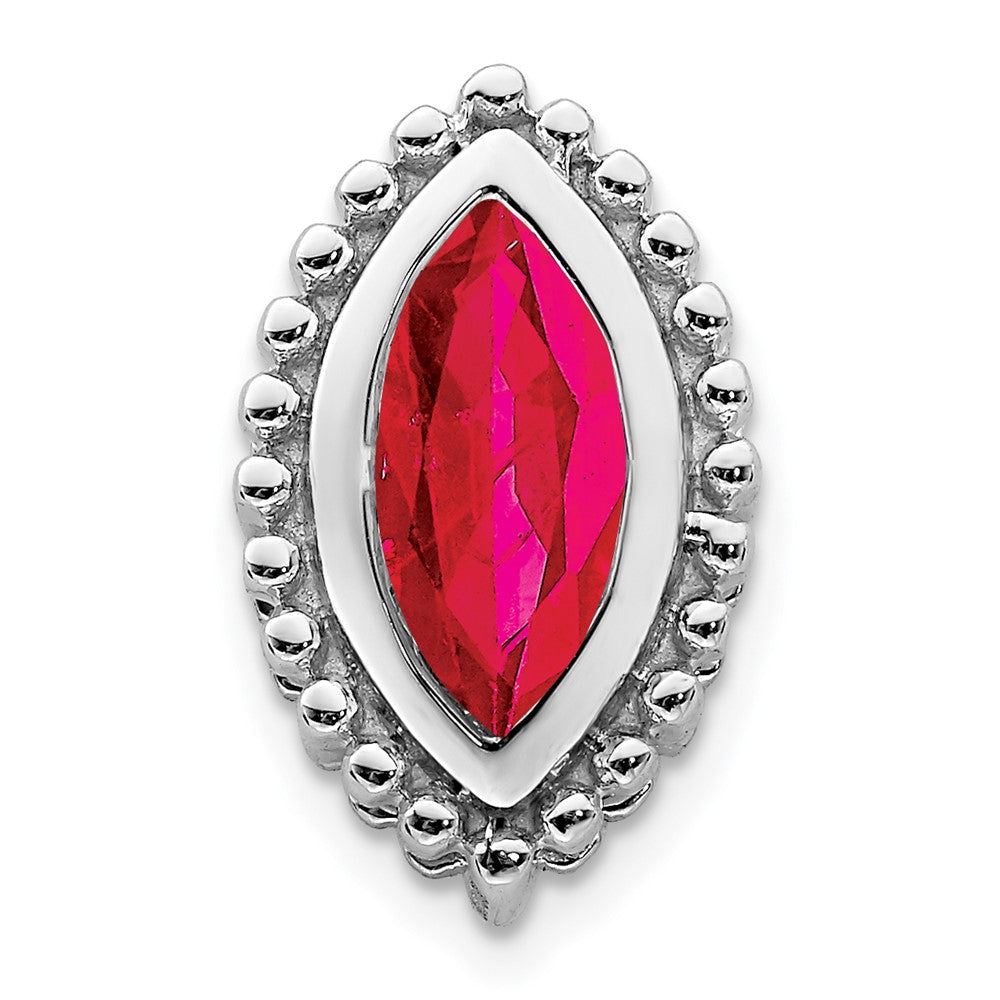 14k white gold marquise ruby chain slide pm7204 ru w