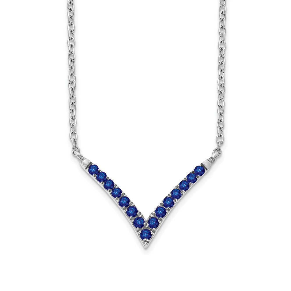 14k white gold sapphire 18in v necklace pm7255 sa w