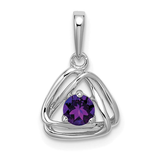 14k white gold amethyst triangle pendant pm7395 am w