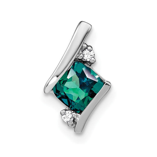 sterling silver antique cushion cr alexandrite and real diamond pendant pm7398 ca 002 ssa