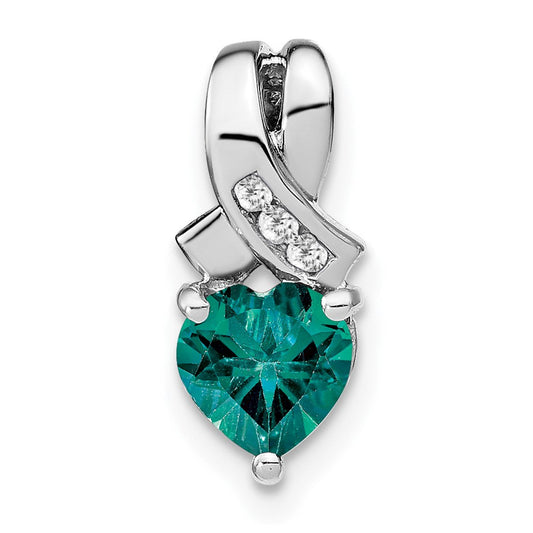 sterling silver created alexandrite and real diamond pendant pm7401 ca 003 ssa