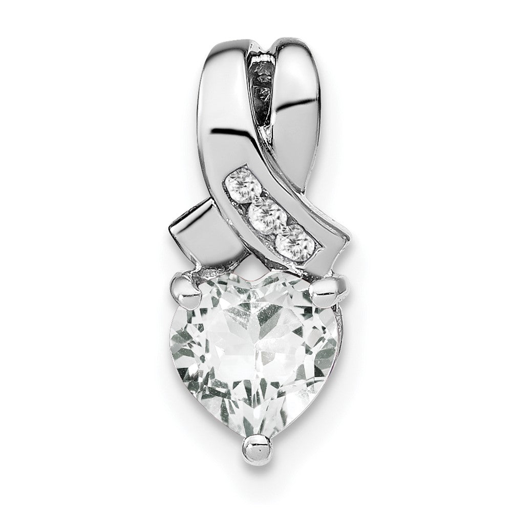 sterling silver white topaz and real diamond pendant pm7401 wt 003 ssa
