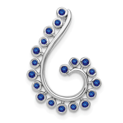 14k white gold sapphire swirl chain slide pm7451 sa w