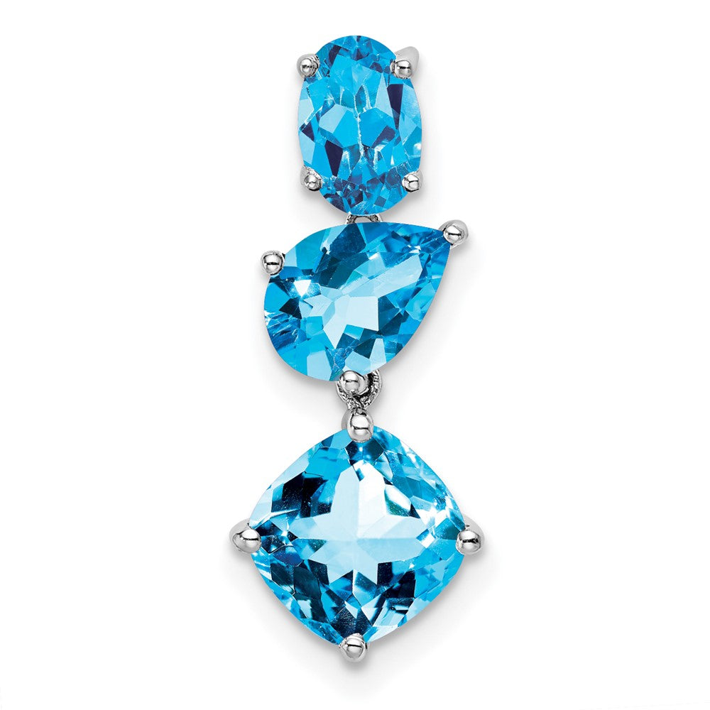 14k white gold blue topaz chain slide pm7457 bt w