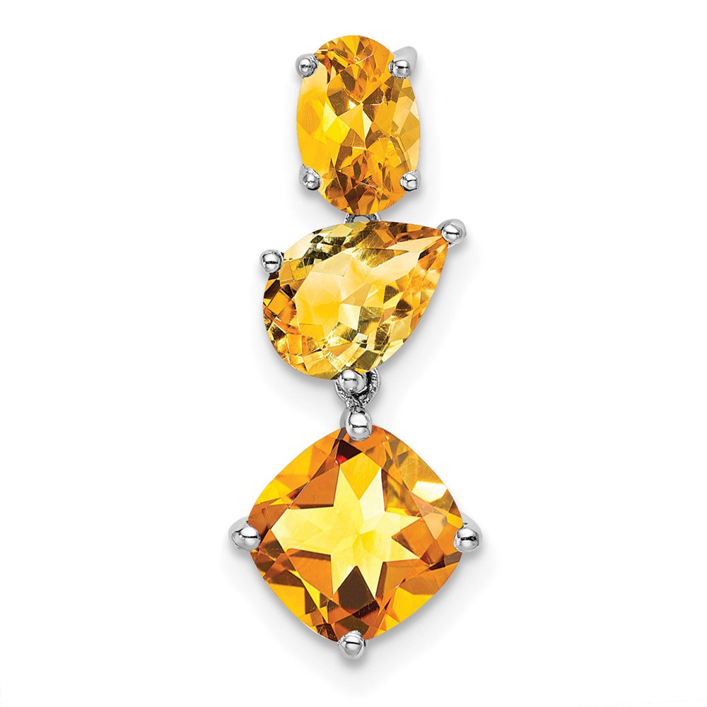 14k white gold citrine chain slide pm7457 ci w