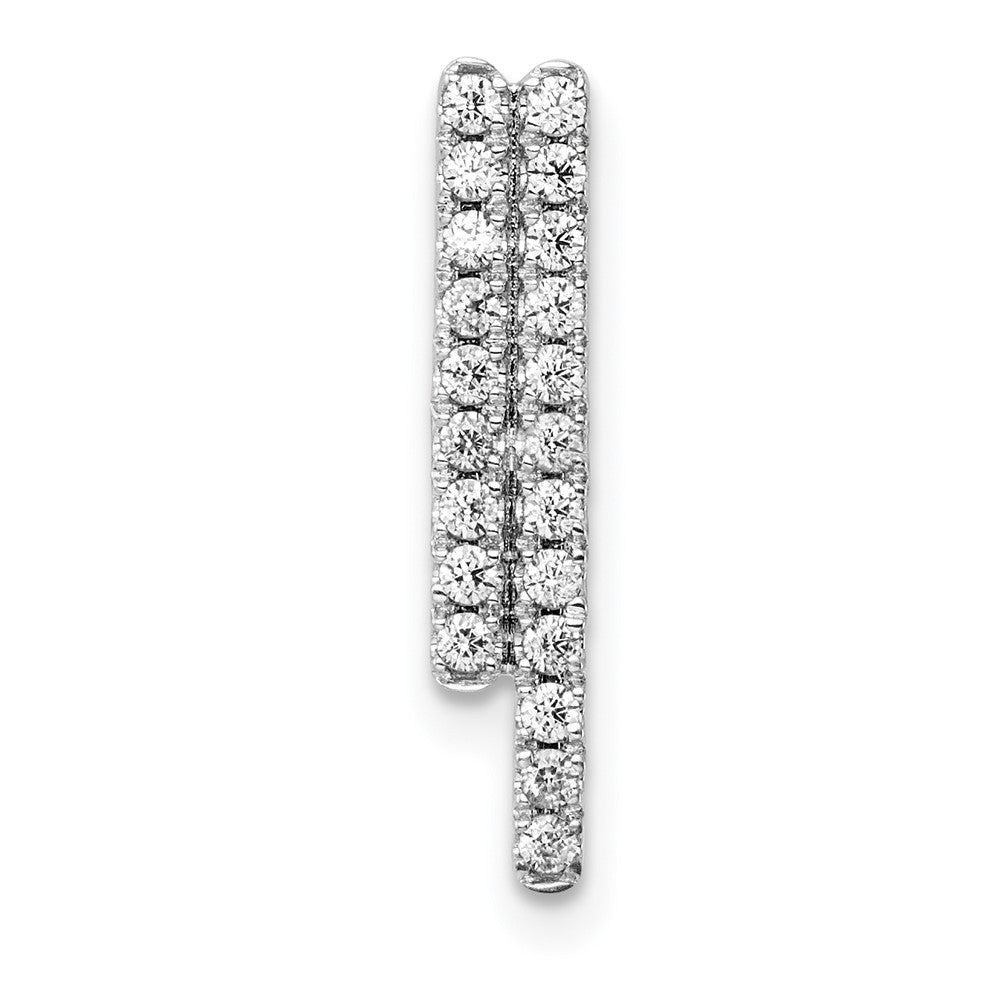 14k white gold polished real diamond bars chain slide pm7494 022 wa