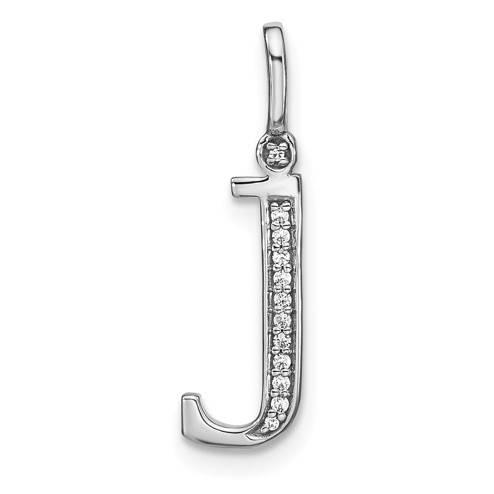 14k white gold real diamond lower case letter j initial pendant pm8366j 004 wa