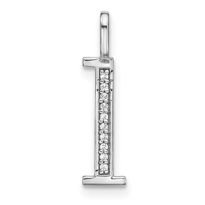 14k white gold real diamond lower case letter l initial pendant pm8366l 004 wa